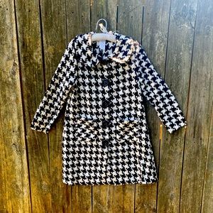 Bonnie Jean Houndstooth Check Lightweight Girl’s Coat Size 16 1/2.